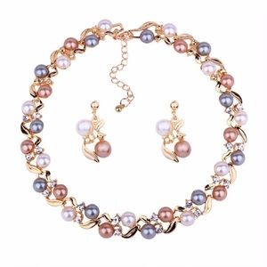 Final Price⭐️ Elegant Pearl Necklace Earrings Set
